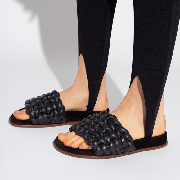 Chloe Shoes - Chloé Kacey Braided Leather Slide Sandal